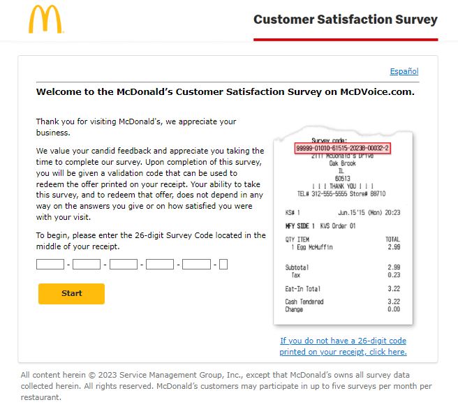 McDonald’s survey